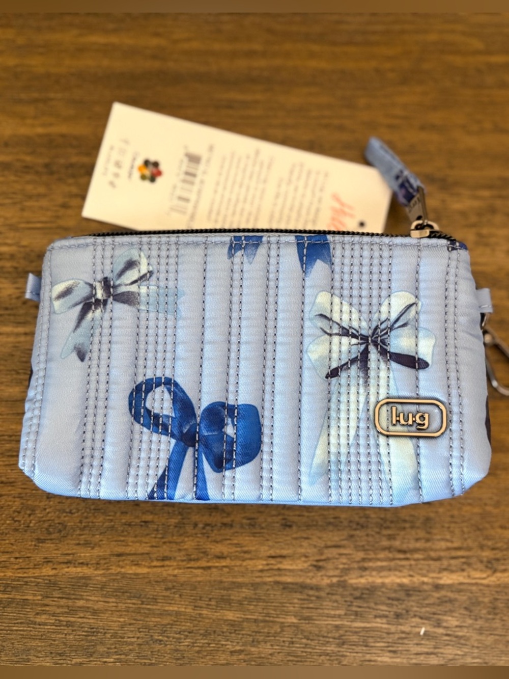 Love Metro XL ID Pouch. Periwinkle Bows. NWT